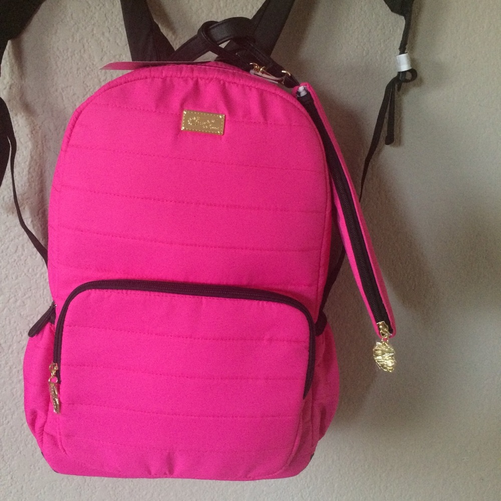 Betsey Johnson fuchsia Backpack large quilted - Picture 8 of 8